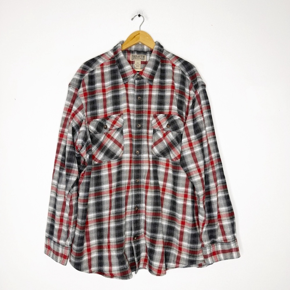 Duluth Trading Heavy Flannel Button Down Plaid 2XL Men’s